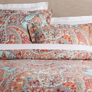 Potter Barn Paloma Paisley Queen Duvet and Shams